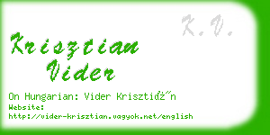 krisztian vider business card